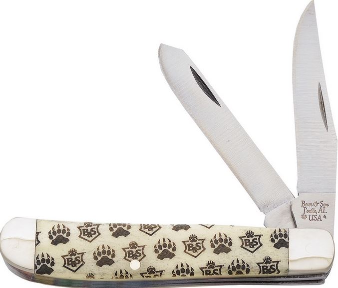 Bear & Son Mini Trapper White Bone Folding Knife, BCWBJB07