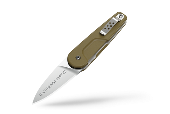 Extrema Ratio BD0 R HCS Mini Folding Knife, N690, Nylon Tan Sheath
