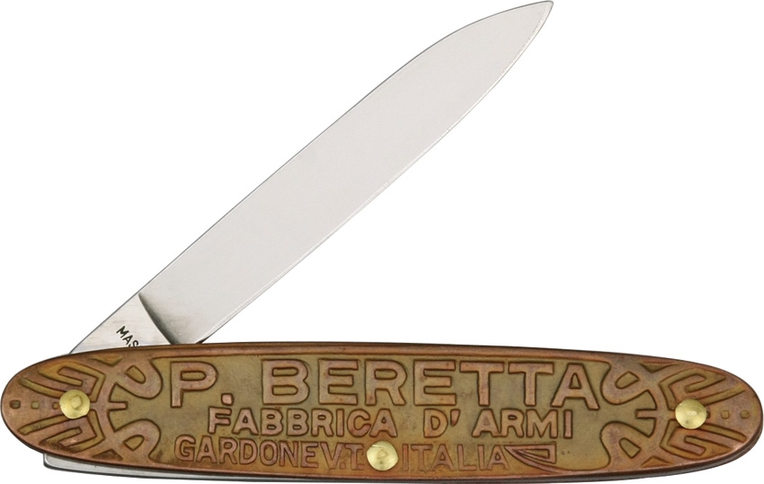 Beretta Coltello Pietro Slipjoint Folding Knife, Copper Handle, BE489 - Click Image to Close