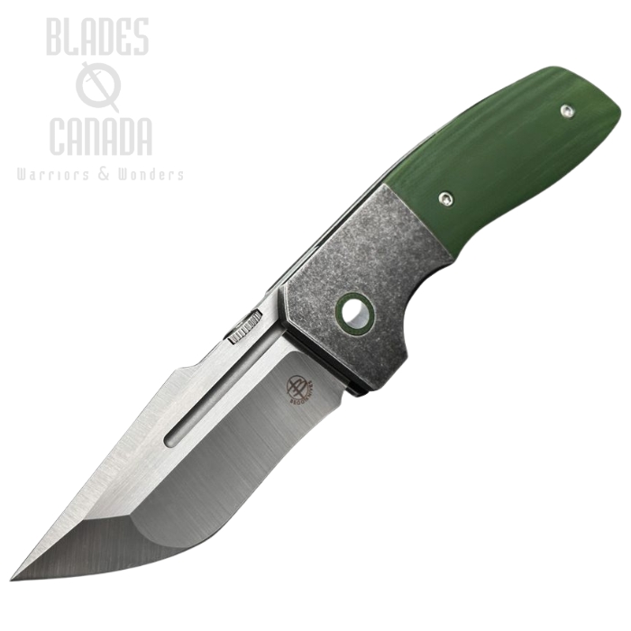 Begg One Bolster Lock Folding Knife, VG10 Satin, G10 OD Green, BG062