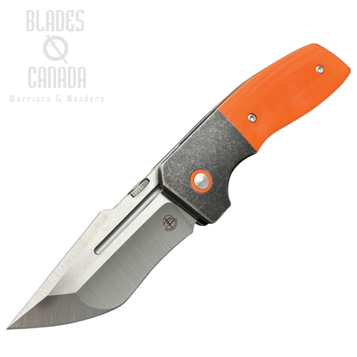 Begg Knives One Bolster Lock Folding Knife, VG10 Satin, G10 Orange, BG063 Begg Knives One Bolster Lock Folding Knife, VG10 Satin, G10 Orange, BG063
