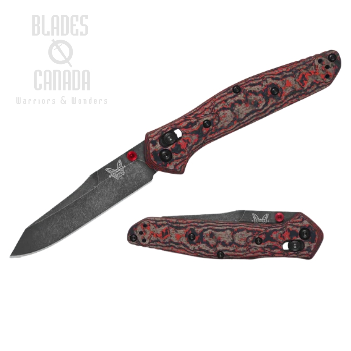 Benchmade Osborne Axis Lock Folding Knife, MagnaCut Stainless, Fatcarbon Lava Flow, 940BK-2502
