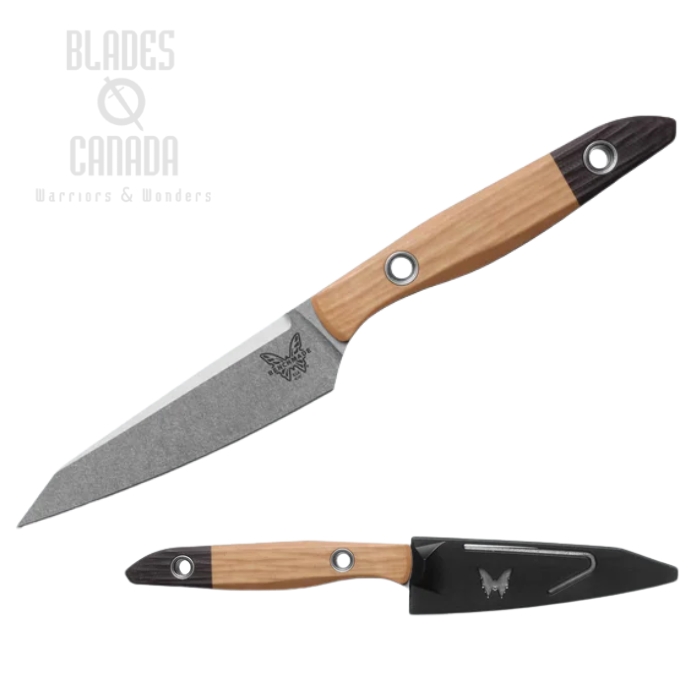 (image for) Benchmade True Paring Knife, CPM-154 4.12", Richlite Maple/G10 Black, 4045-02