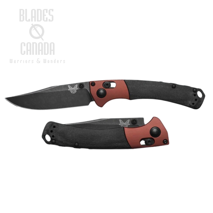 Benchmade Mini Crooked River Folding Knife, MagnaCut Black, Aluminum Copper, Micarta Black, 15085BK-04