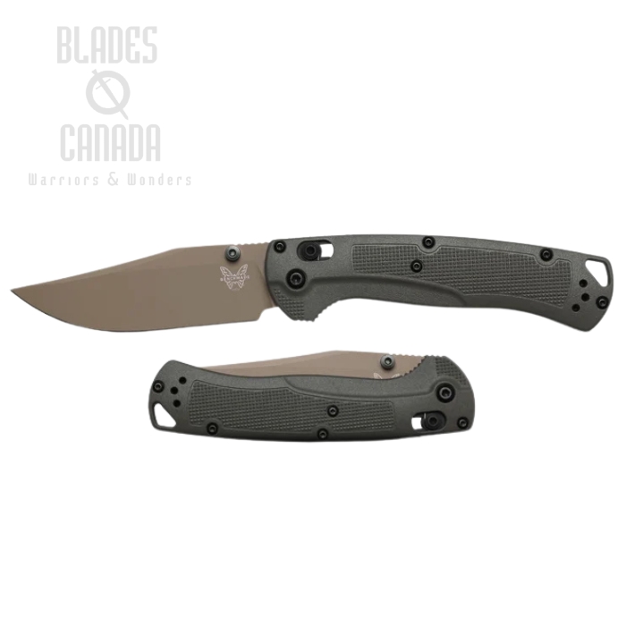 Benchmade Taggedout Axis Lock Folding Knife, Elmax Powder Steel, Grivory Deep Olive, 15536TN-02