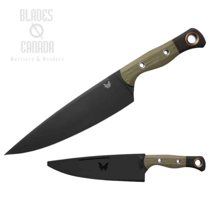 (image for) Benchmade Chef Knife, CPM-154 Black 8", G10 OD Green/Black, 4025BK-01