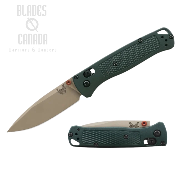 (Coming Soon) Benchmade Bugout Axis Lock Folding Knife, Elmax Cerakote Tan, Grivory Taiga Green, 535TN-2601