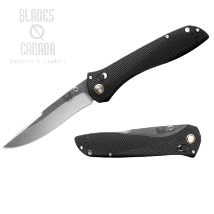 Benchmade Seven Ten Axis Lock Folding Knife, M390 Satin, Aluminum Black, 710-25