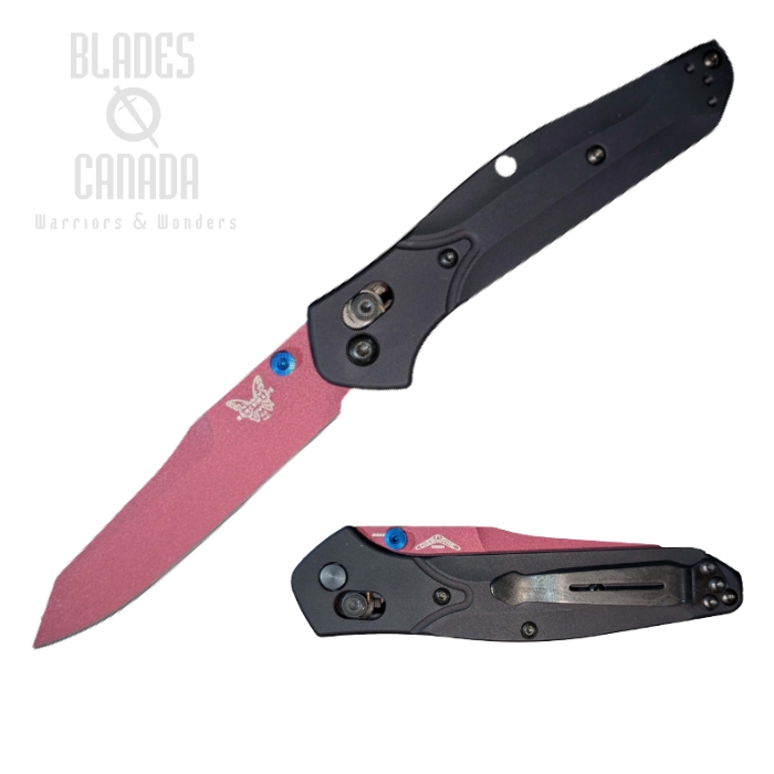 Benchmade Custom Osborne Axis Lock Folding Knife, CPM S30V Cranberry, Aluminum Black, 940CN-2504