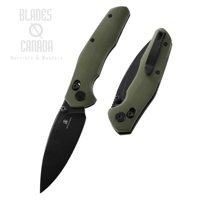 (image for) Bestechman Ronan B-Lock Folding Knife, 14C28N Black SW, G10 OD Green, BMK02G