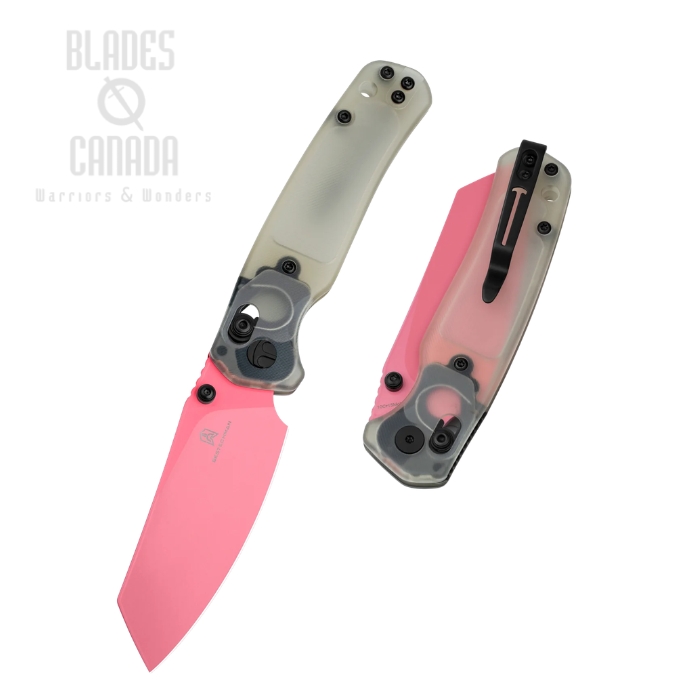 (image for) Bestechman Cicada's Wing B-Lock Folding Knife, 10Cr15MoV Pink, Ultem Jade , BMK06H