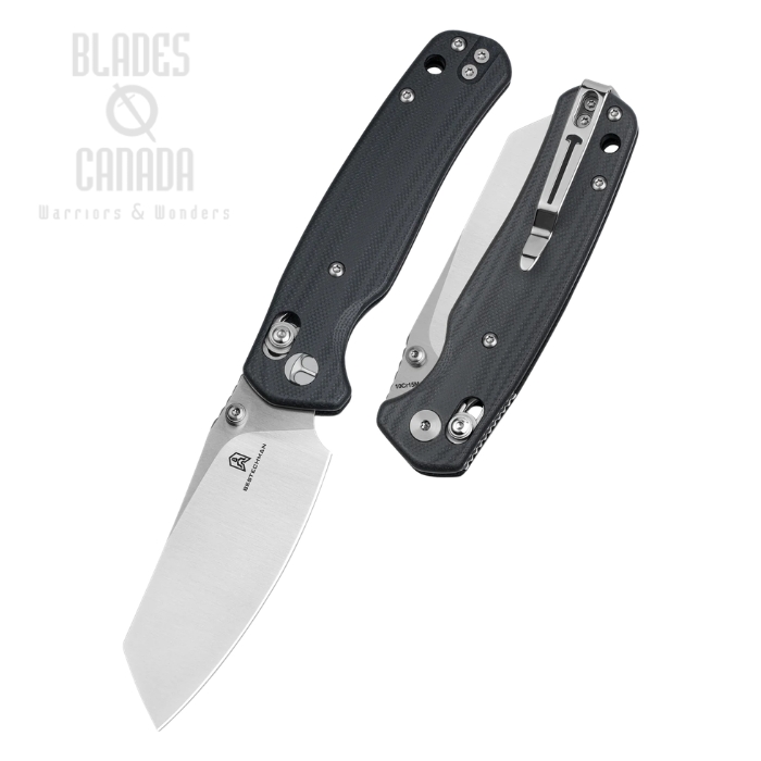 (image for) Bestechman Cicada's Wing B-Lock Folding Knife, 10Cr15MoV Satin, G10 Black, BMK06K