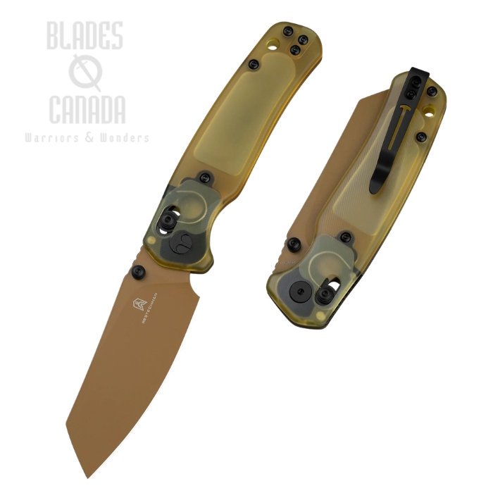 (image for) Bestechman Cicada's Wing B-Lock Folding Knife, 10Cr15MoV Gold, Ultem, BMK06D
