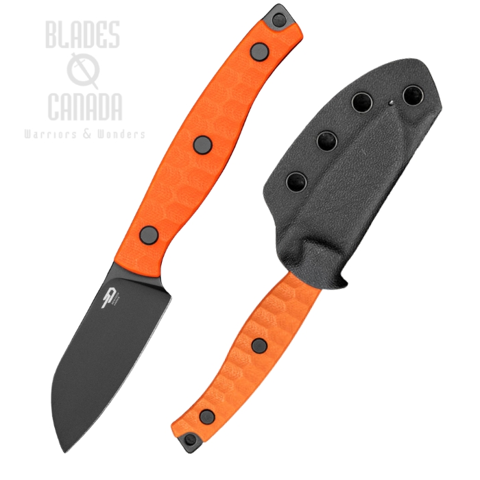 (image for) Bestech Heidiblacksmith Fixed Blade Knife, 14C28N Black, G10 Orange, Kydex Sheath, BFK07B