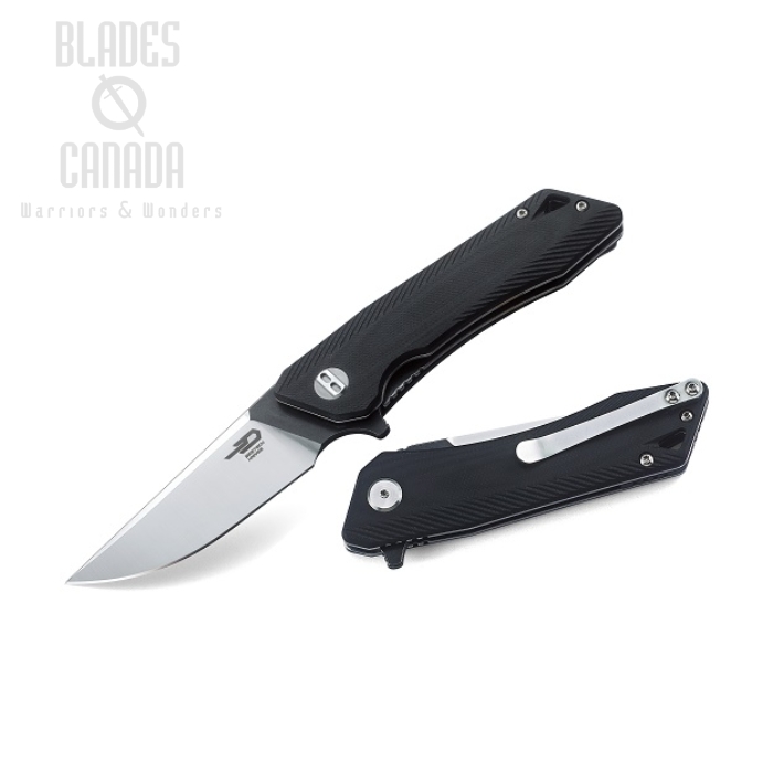 Bestech Thorn Black G10, Sandvik Two-Tone, Black Spine Folder, BG10A-1