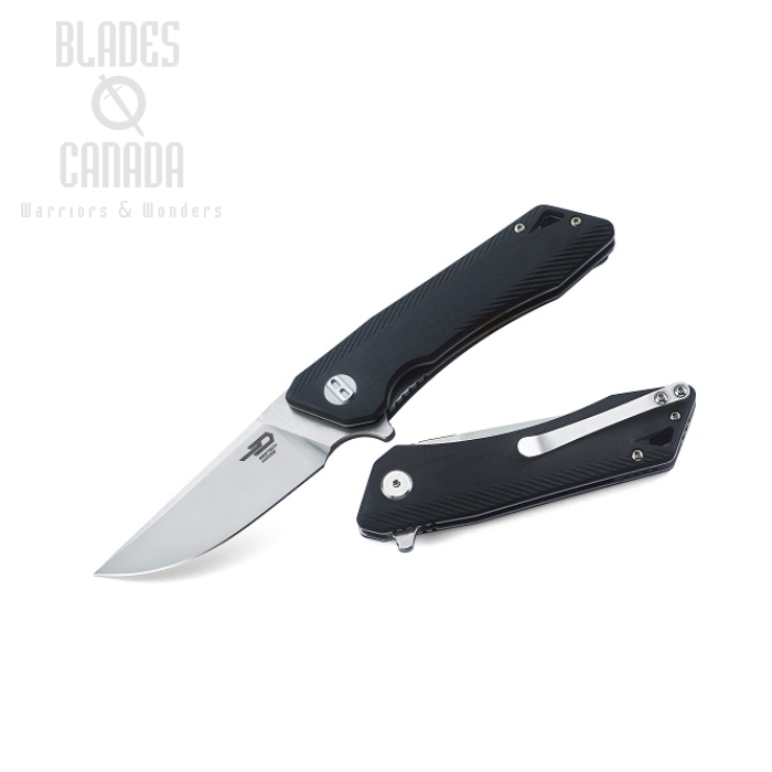 Bestech Thorn Flipper Folding Knife, Sandvik Two-Tone, G10 Black, BG10A-2