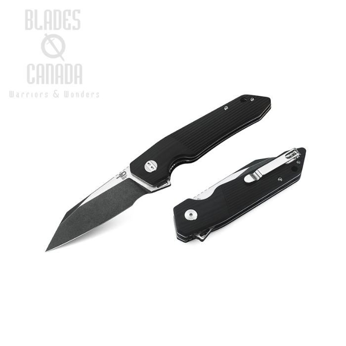 Bestech Barracuda Flipper Folding Knife, D2 Two-Tone, G10 Black, BG15A-2