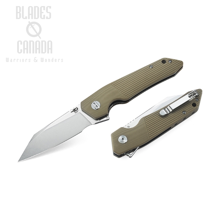 Bestech Barracuda Flipper Folding Knife, D2 Two-Tone, G10 Beige, BG15C-1