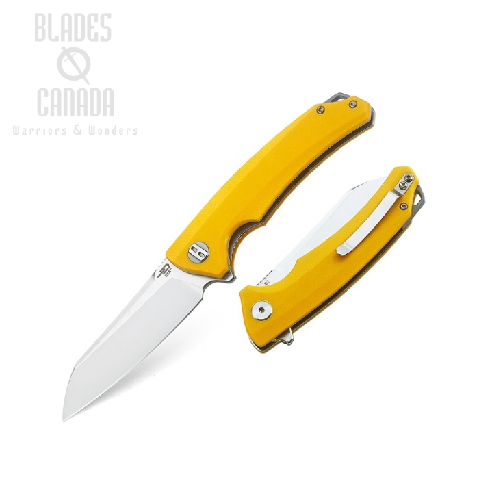 Bestech Texel Flipper Folding Knife, D2 Two-Tone, G10 Yellow, BG21C-1