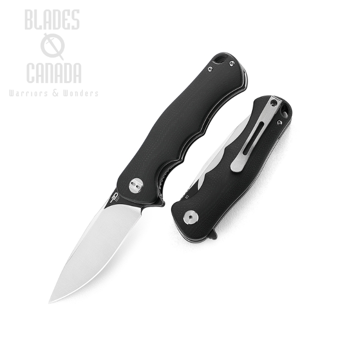 Bestech Bobcat Flipper Folding Knife, D2 Two-Tone, G10 Black, BG22A-2