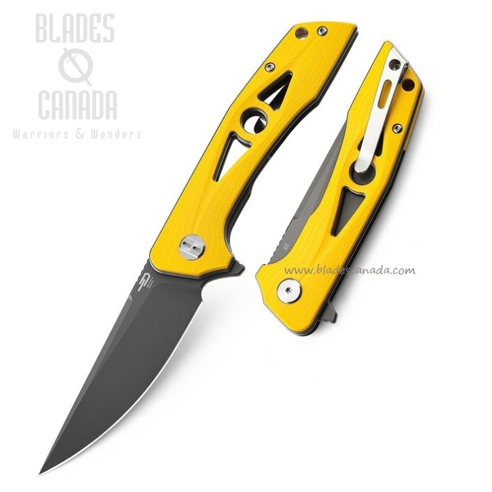Bestech Eye Of Ra Flipper Folding Knife, D2, G10 Yellow, BG23C