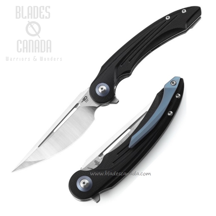 Bestech Irida Flipper Folding Knife, Sandvik Steel, G10 Black, BG25A