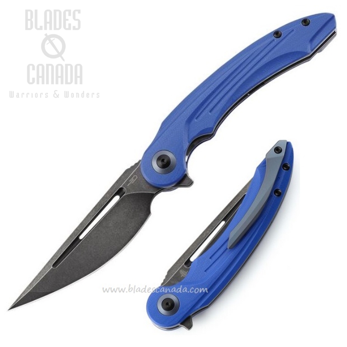 Bestech Irida Flipper Folding Knife, 14C28N SW, G10 Blue, BG25C