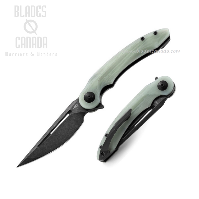 Bestech Irida Flipper Folding Knife, 14C28N Sandvik Black, G10 Natural, BG25G