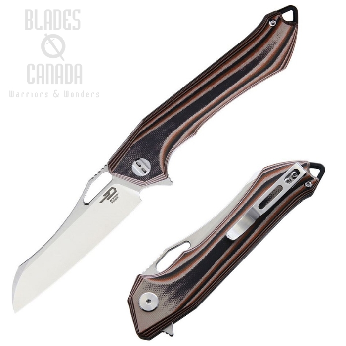 Bestech Platypus Flipper Folding Knife, D2 Two-Tone, G10 Camo, BG28C