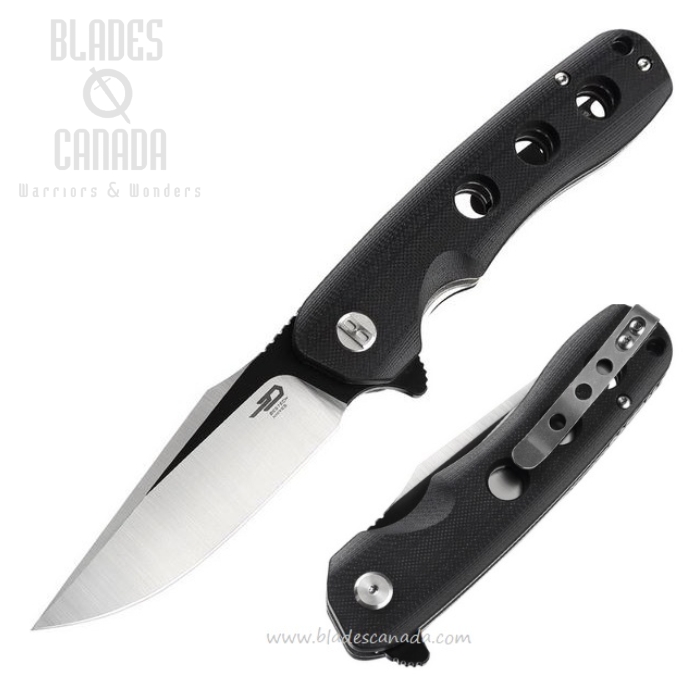 Bestech Arctic Flipper Folding Knife, D2 Two-Tone, G10 Black, BG33A-1