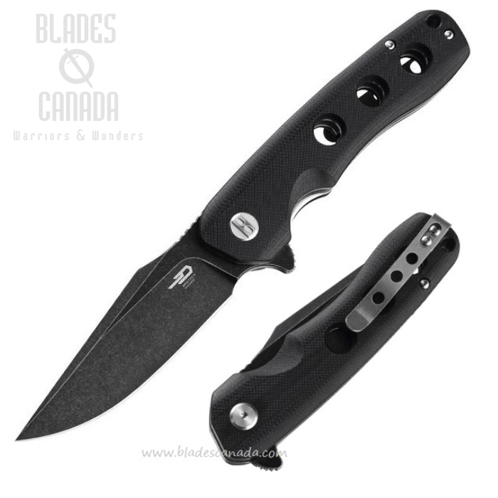 Bestech Arctic Flipper Folding Knife, D2 Stonewash, G10 Black, BG33A-2
