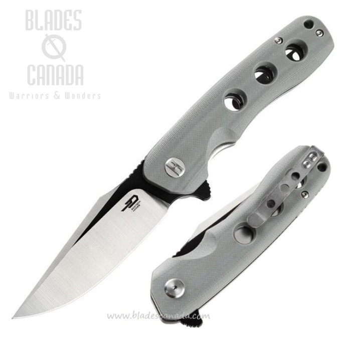 Bestech Arctic Flipper Folding Knife, D2 Two-Tone, G10 Grey, BG33C-1