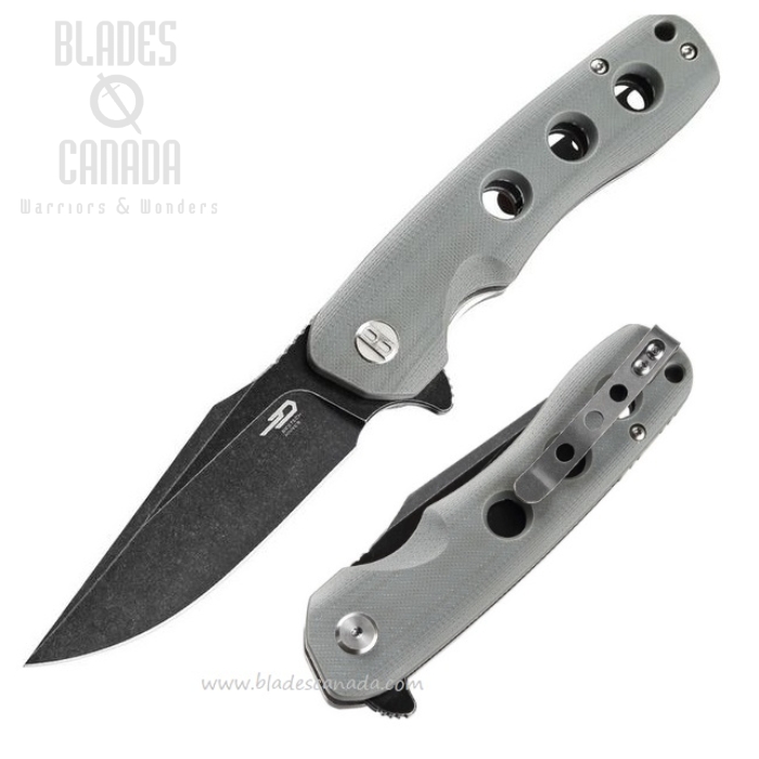 Bestech Arctic Flipper Folding Knife, D2 Stonewash, G10 Grey, BG33C-2