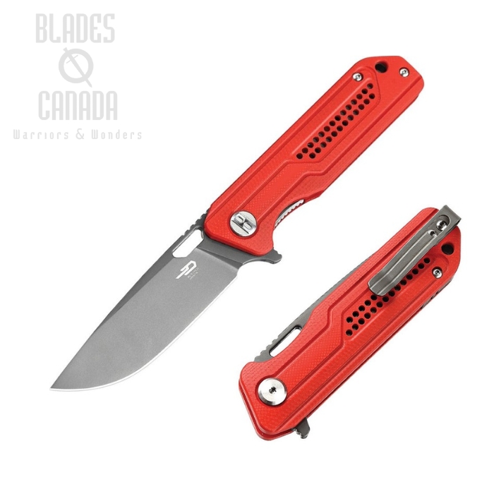 Bestech Circuit Flipper Folding Knife, K110 Steel, G10 Red, BG35C-2
