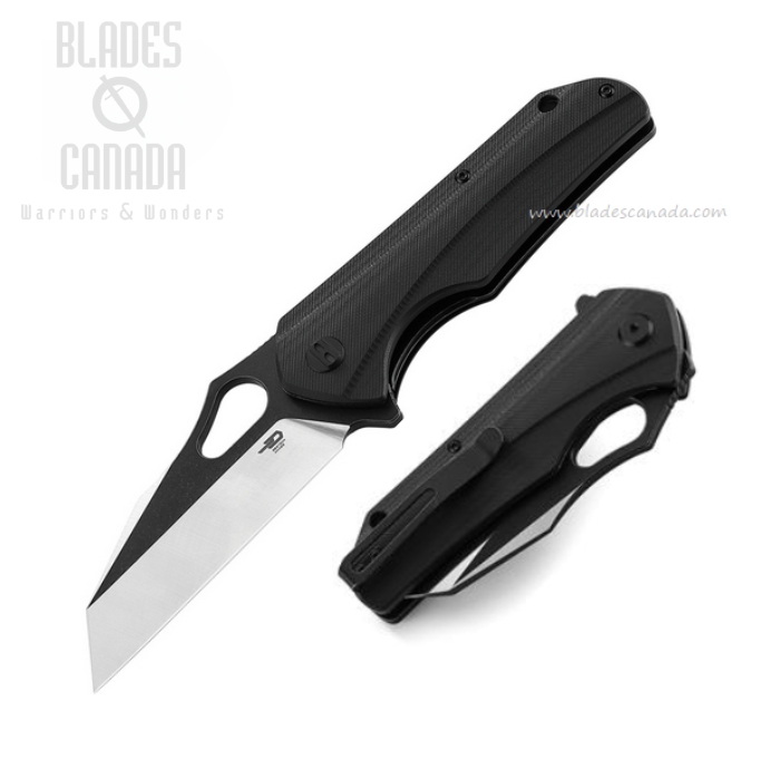 Bestech Operator Flipper Folding Knife, D2 Black/Satin, G10 Black, BG36A