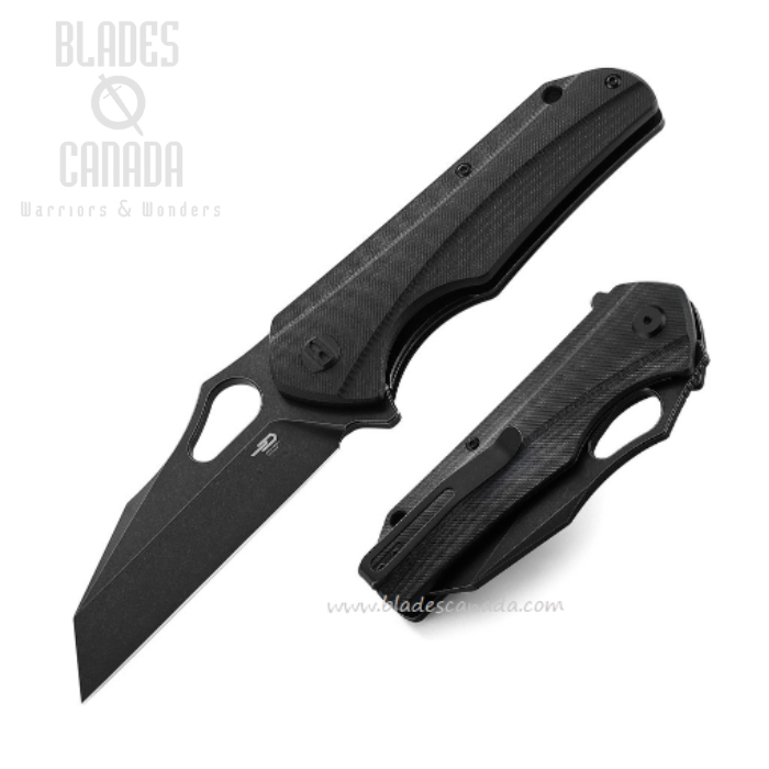 Bestech Operator Flipper Folding Knife, D2 Black, G10 Black, BG36B