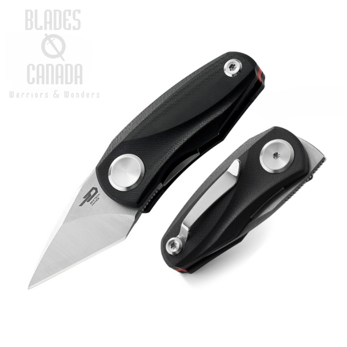 Bestech Tulip Flipper Folding Knife, 14C28N Sandvik SW/Satin, G10 Black, BG38A