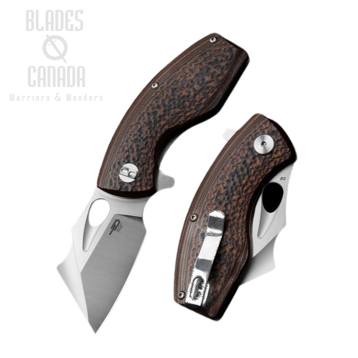 Bestech Lizard Flipper Folding Knife, D2 Two-Tone, G10 Orange/Black, BG39A