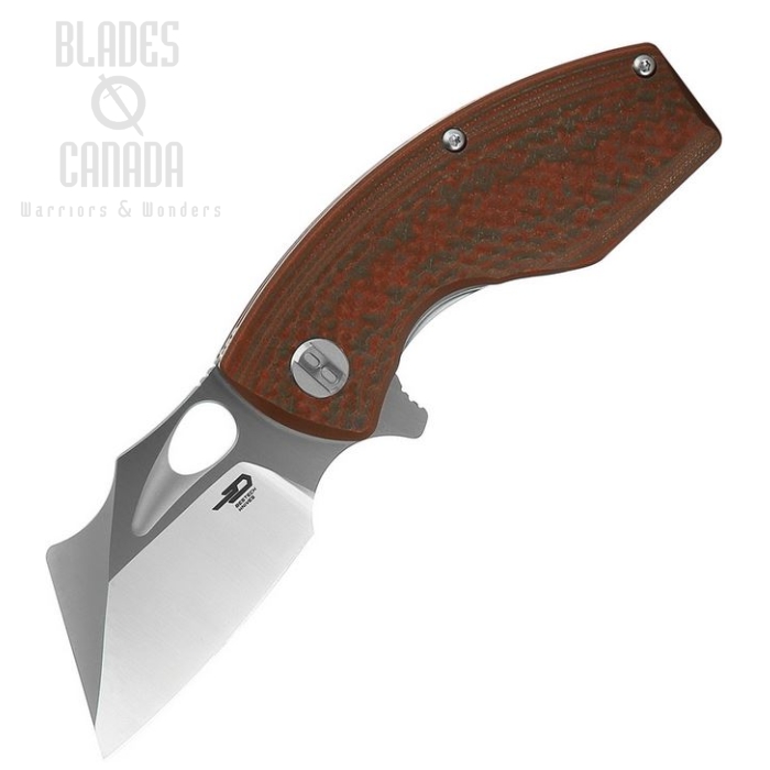 Bestech Lizard Flipper Folding Knife, D2 Two-Tone, G10 Orange/Green, BG39B