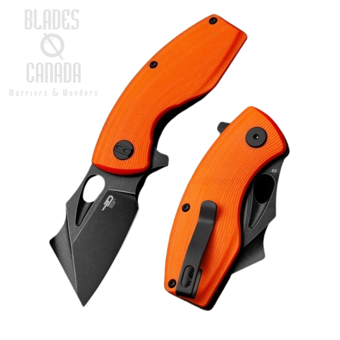 Bestech Lizard Flipper Folding Knife, D2 Stonewash, G10 Orange, BG39D