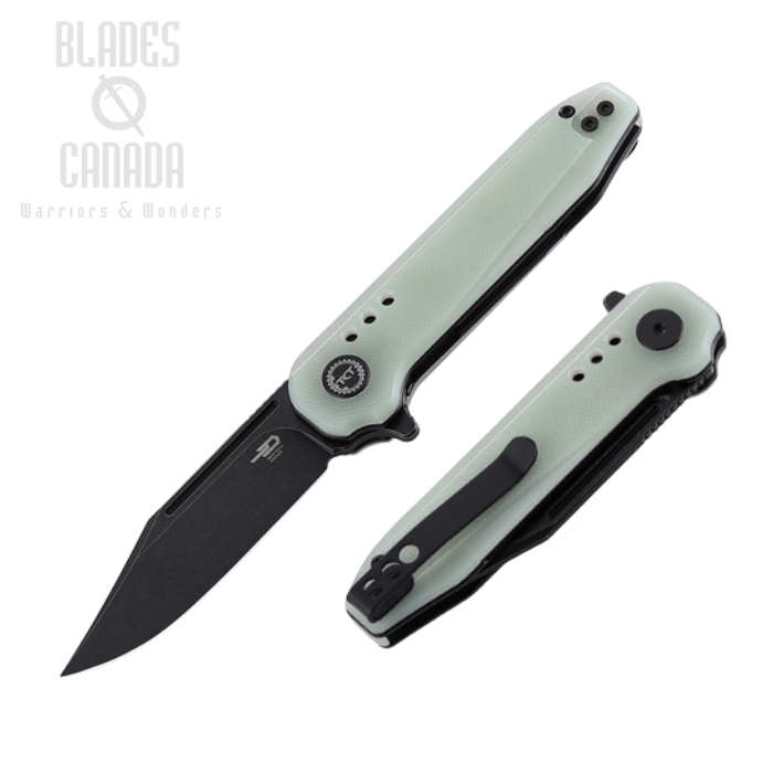 Bestech Syntax Flipper Folding Knife, 154CM Black SW, G10 Jade, BG41C