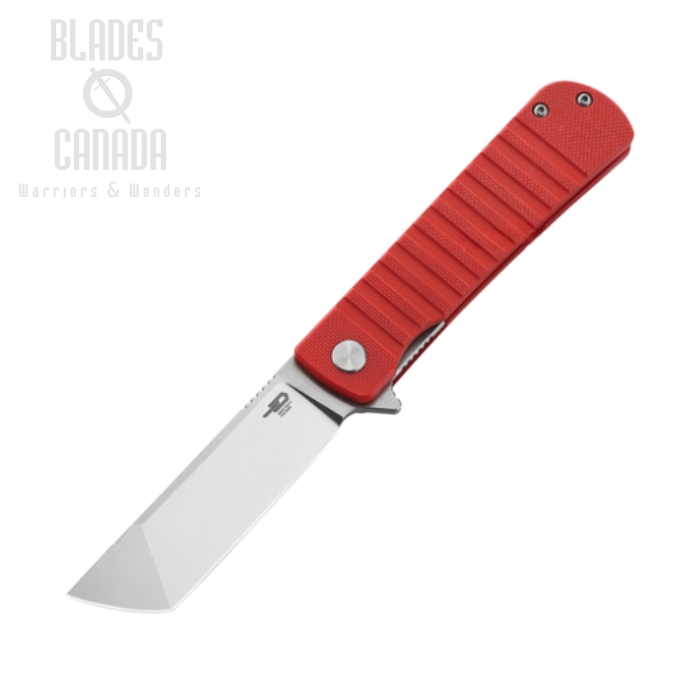 Bestech Titan Flipper Folding Knife, D2 SW/Satin, G10 Red, BG49A-3