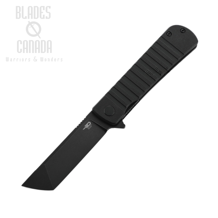 Bestech Titan Flipper Folding Knife, D2 Black SW, G10 Black, BG49A-5