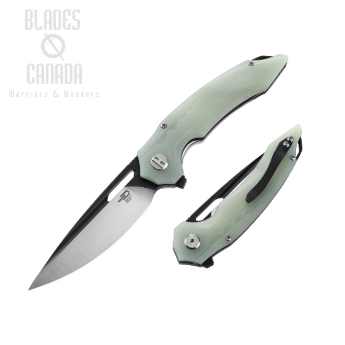 Bestech Ornetta Flipper Folding Knife, D2 Two-Tone, G10 Natural, BG50D