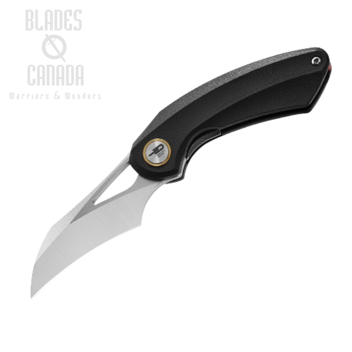 Bestech Bihai Flipper Folding Knife, 14C28N SW/Satin, G10 Black, BG53A-1