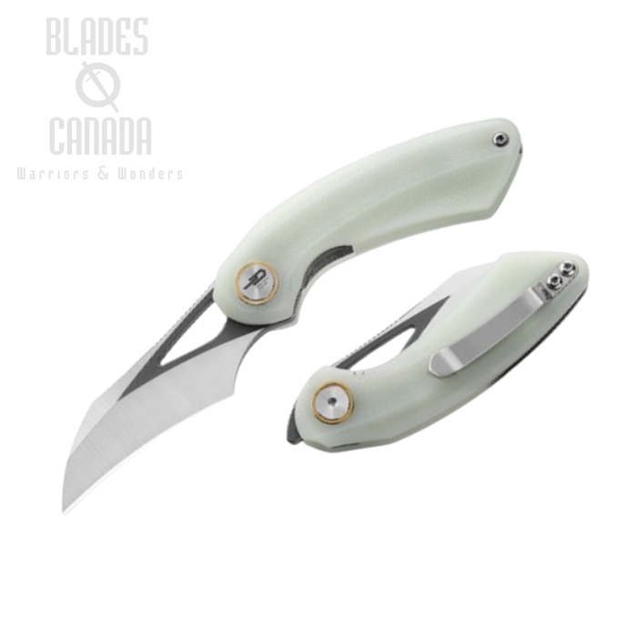 Bestech Bihai Flipper Folding Knife, 14C28N Grey DLC SW/Satin, G10 Jade, BG53F