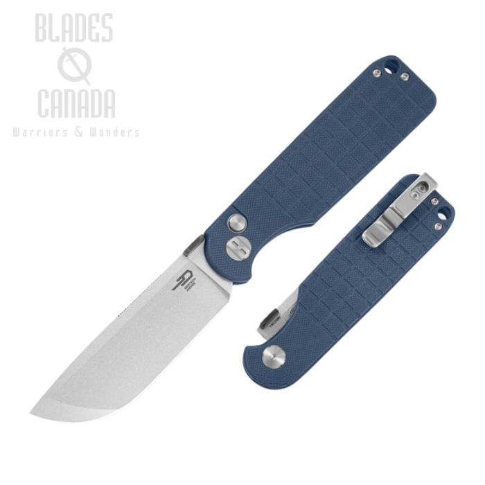 Bestech Tardis Folding Knife, D2 Black/Satin, G10 Black/Blue, BG54G