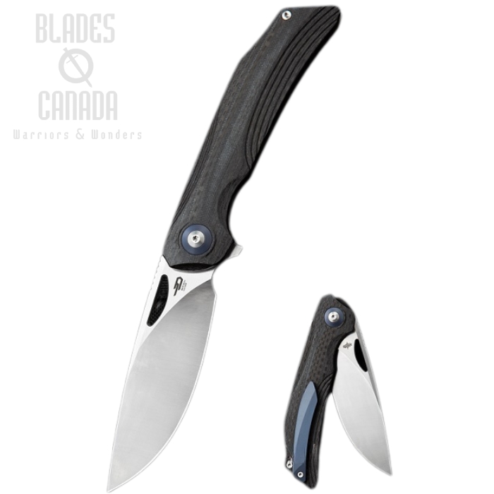 Bestech Falko Flipper Folding Knife, 154CM, G10 Black/CF, BL01A