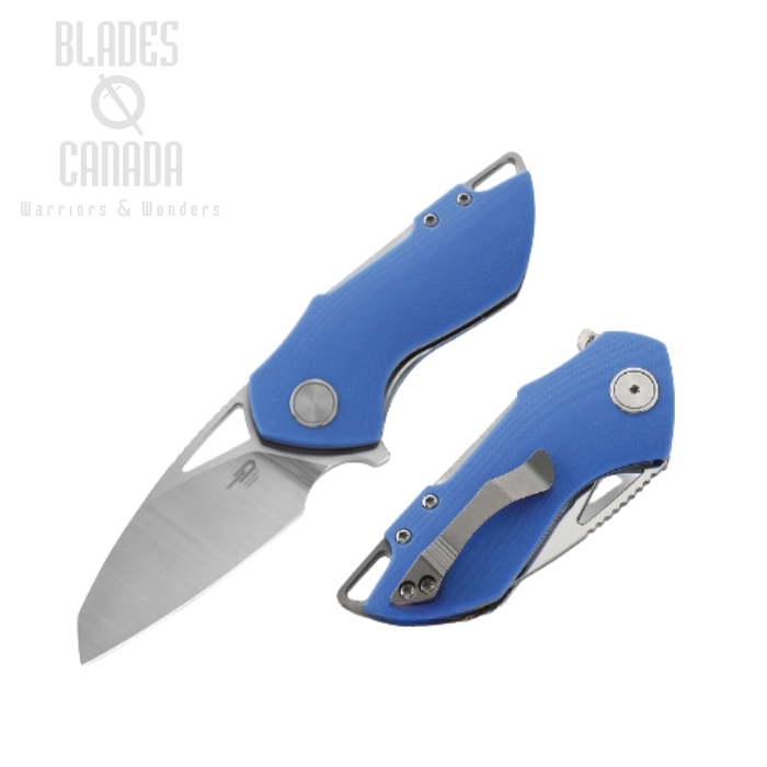 Bestech Riverstone Flipper Folding Knife, 154CM, G10 Blue, BL03B
