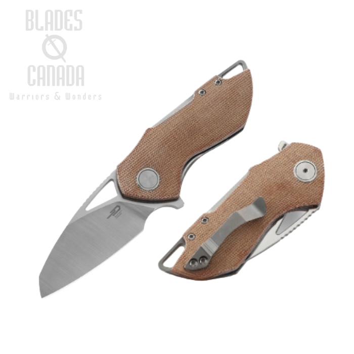 Bestech Riverstone Flipper Folding Knife, 154CM, Micarta Natural, BL03E